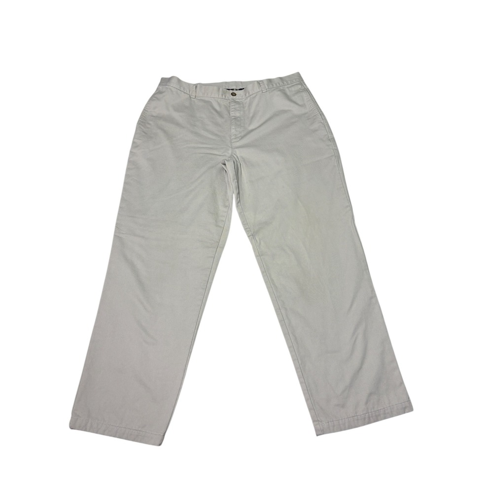 LLBean Natural Fit Chinos Mens 40x32 Straight Leg Cotton Plaid Lined Pants